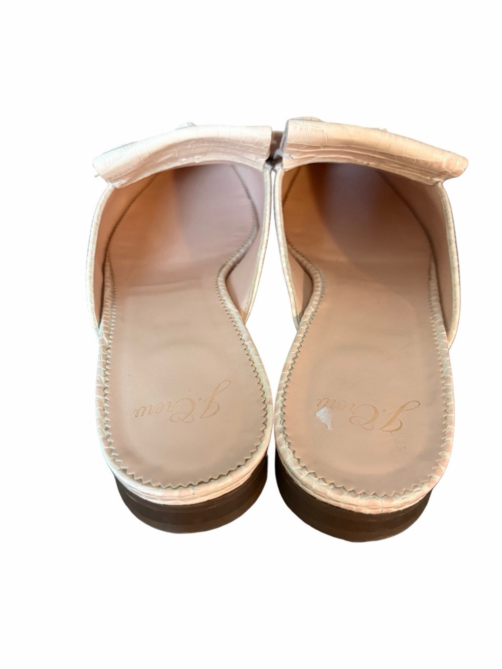 J. Crew Kiltie Academy Penny Loafer Leather Mules size 7 Sunwashed Pink - Picture 6 of 9